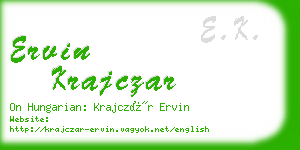 ervin krajczar business card